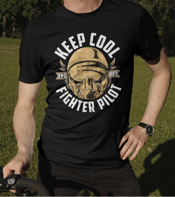 Keep Cool And Be A Fighter Pilot Helmet Wings T-Shirt