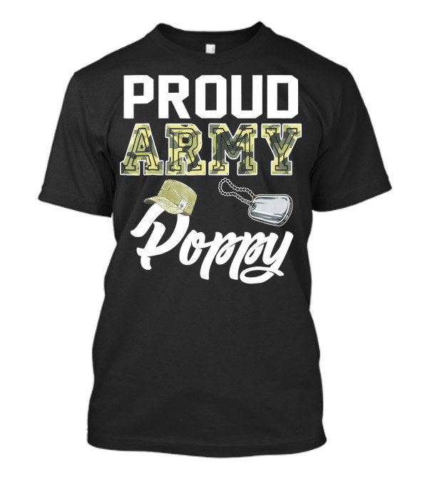 PROUD ARMY POPPY ARMY POPPY HAT DOG TAG T-Shirt