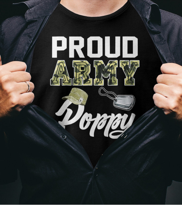 PROUD ARMY POPPY ARMY POPPY HAT DOG TAG T-Shirt