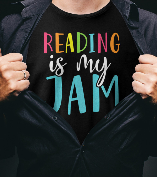 Reading Is My Jam Colorful Back To School Funny T-Shirt