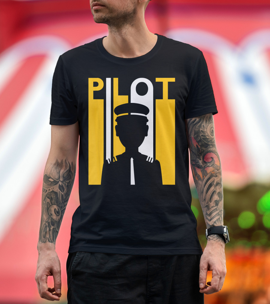 Pilot Silhouette Simple Halloween Costume Iconic Uniform T-Shirt