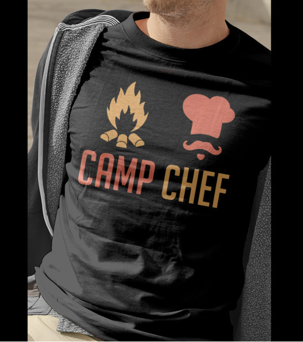 Campfire Hat Chef Mustache Camp Chef T-Shirt