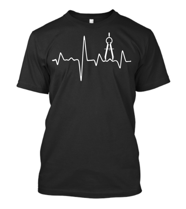 Architecture Student Heartbeat Architect Compass Diagram T-Shirt