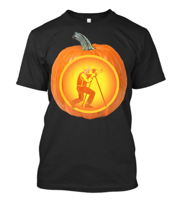 Funny Jack O Lantern Surveyor Engineer Pumpkin With Worker Equipment T-Shirt