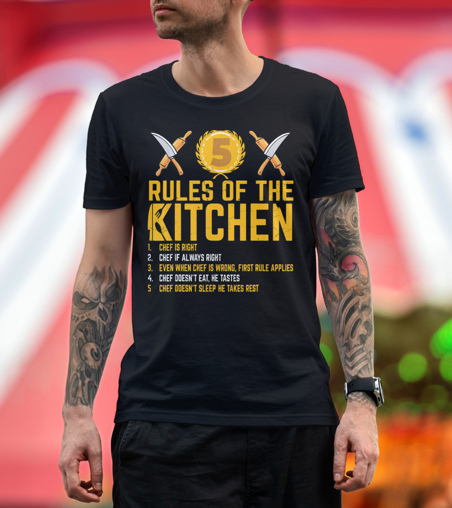 5 Rules of the Kitchen Chef Humor Guide T-Shirt