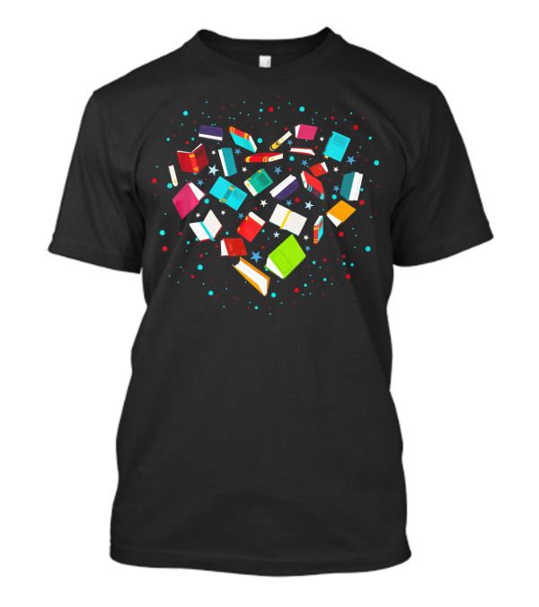 Favorite Book Lover Heart Shape Reading Books T-Shirt