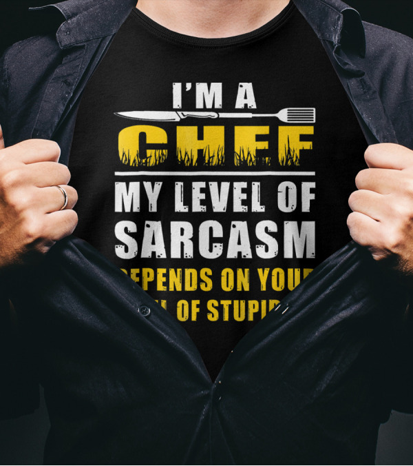 Im A Chef My Level Of Sarcasm Depends On Your Level Of Stupidity T-Shirt