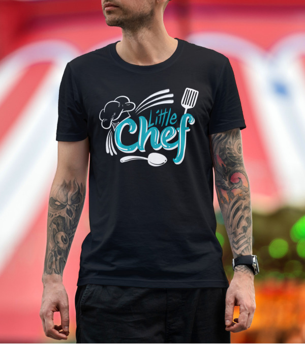Premium T-Shirt: Little Chef Hat Spatula Spoon Funny Cooking Children T-Shirt Little Chef Hat Spatula Spoon Funny Cooking Children T-Shirt