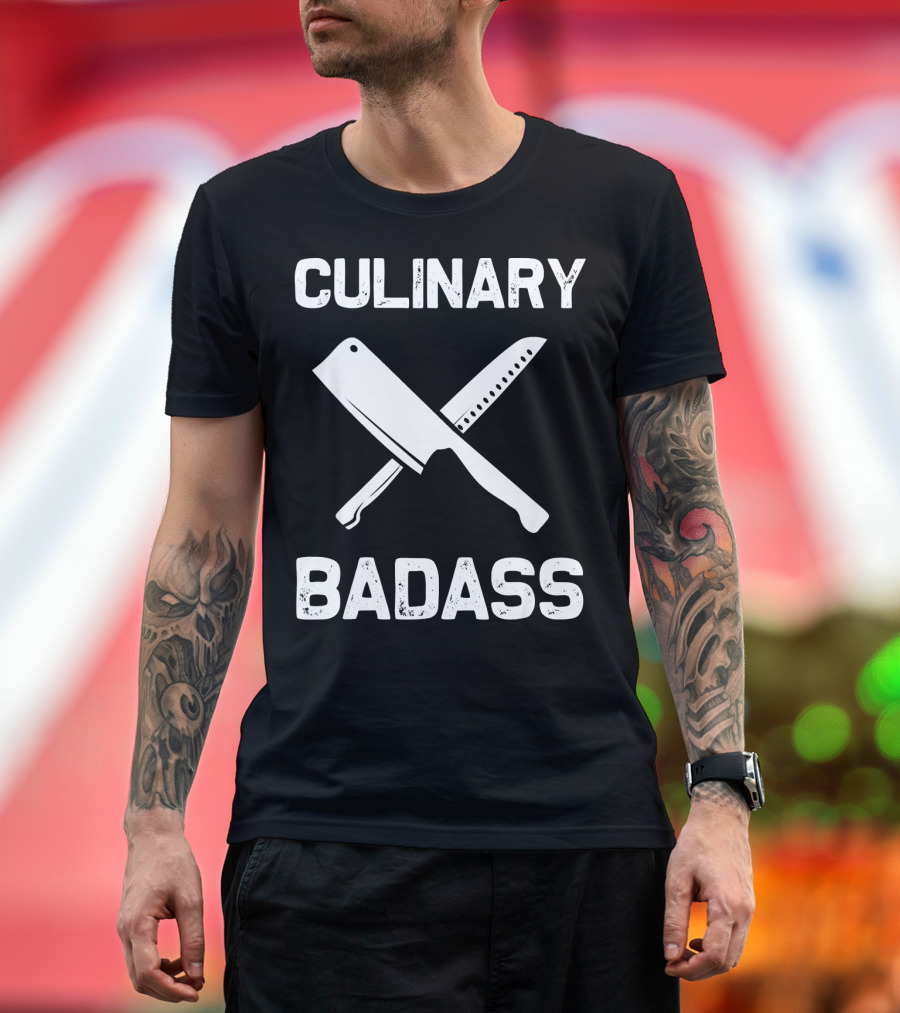 Culinary Badass Chef with Crossed Knives T-Shirt