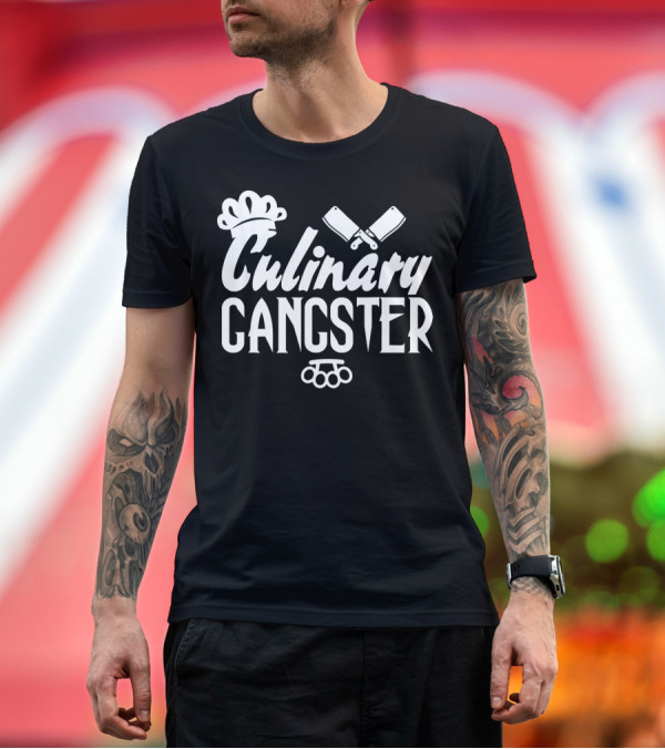 Premium T-Shirt: Culinary Gangster Funny Cooking Apron Chef Hat Cleaver Brass Knuckles T-Shirt Culinary Gangster Funny Cooking Apron Chef Hat Cleaver Brass Knuckles T-Shirt
