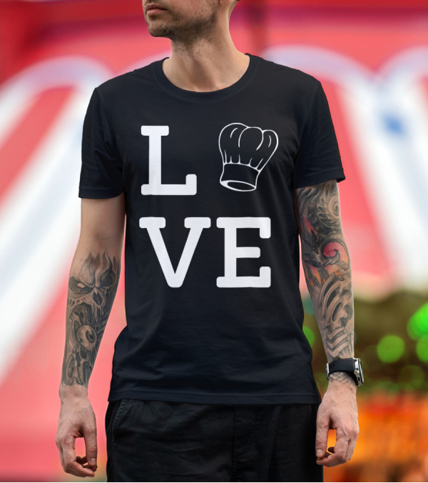Premium T-Shirt: LOVE Cooking Chef Hat T-Shirt LOVE Cooking Chef Hat T-Shirt