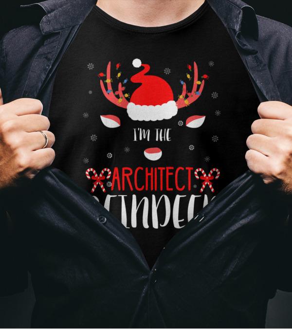 I'm The Architect Reindeer Santa Hat Candy Cane Antlers T-Shirt