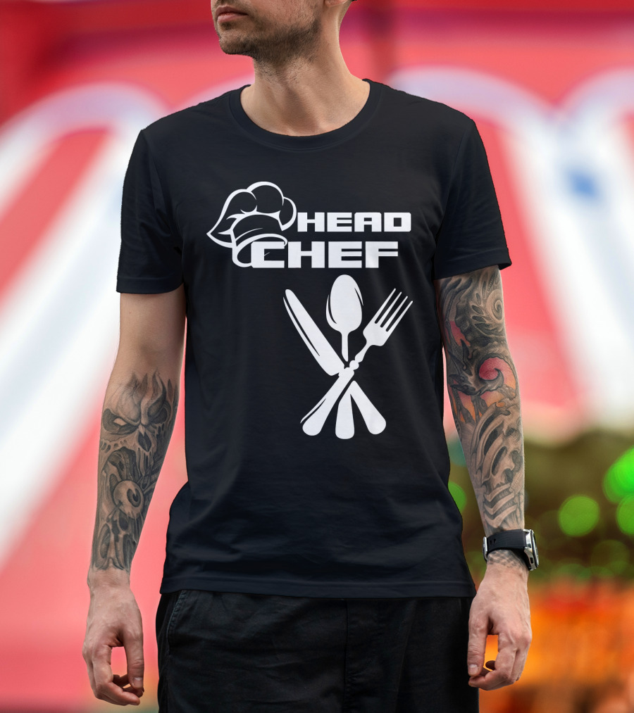 Head Chef Hat and Crossed Silverware T-Shirt
