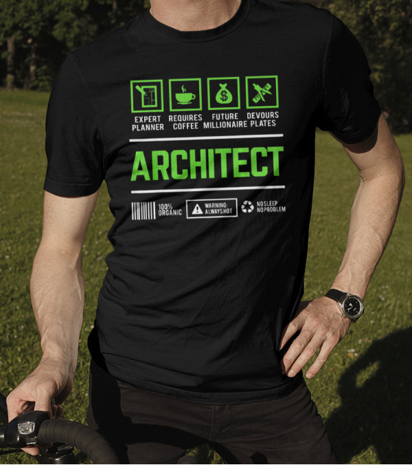 Expert Planner Architect Requires Coffee Future Millionaire Devours Plates T-Shirt