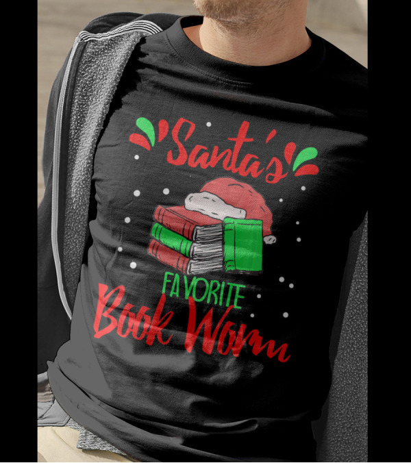 Santa's Favorite Book Worm Reader Nerd Christmas T-Shirt