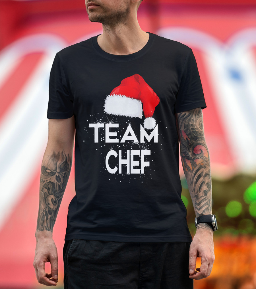Team Chef Santa Hat Sparkles T-Shirt