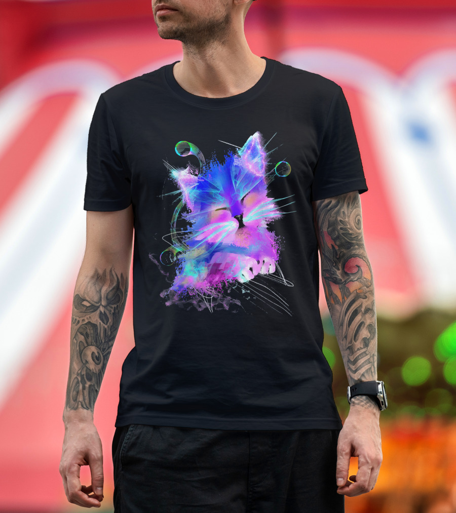 Cute Colorful Rainbow Cat Kitten Fantasy T-Shirt