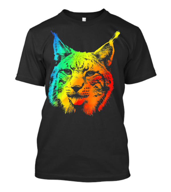 LYNX Colorful Rainbow Vibrant Cat T-Shirt