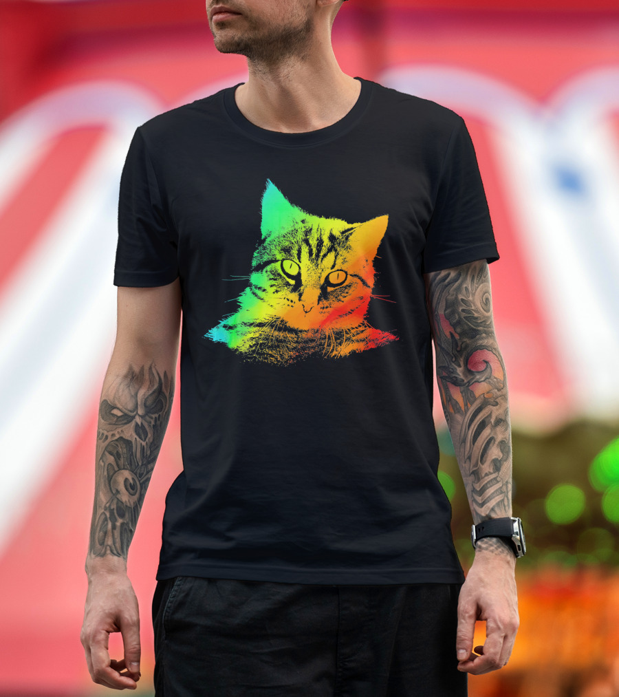 BENGAL CAT Vivid Rainbow Colors T-Shirt