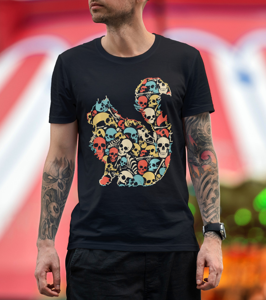 Skeleton Skull Cat Vintage Retro Style MAIN T-Shirt