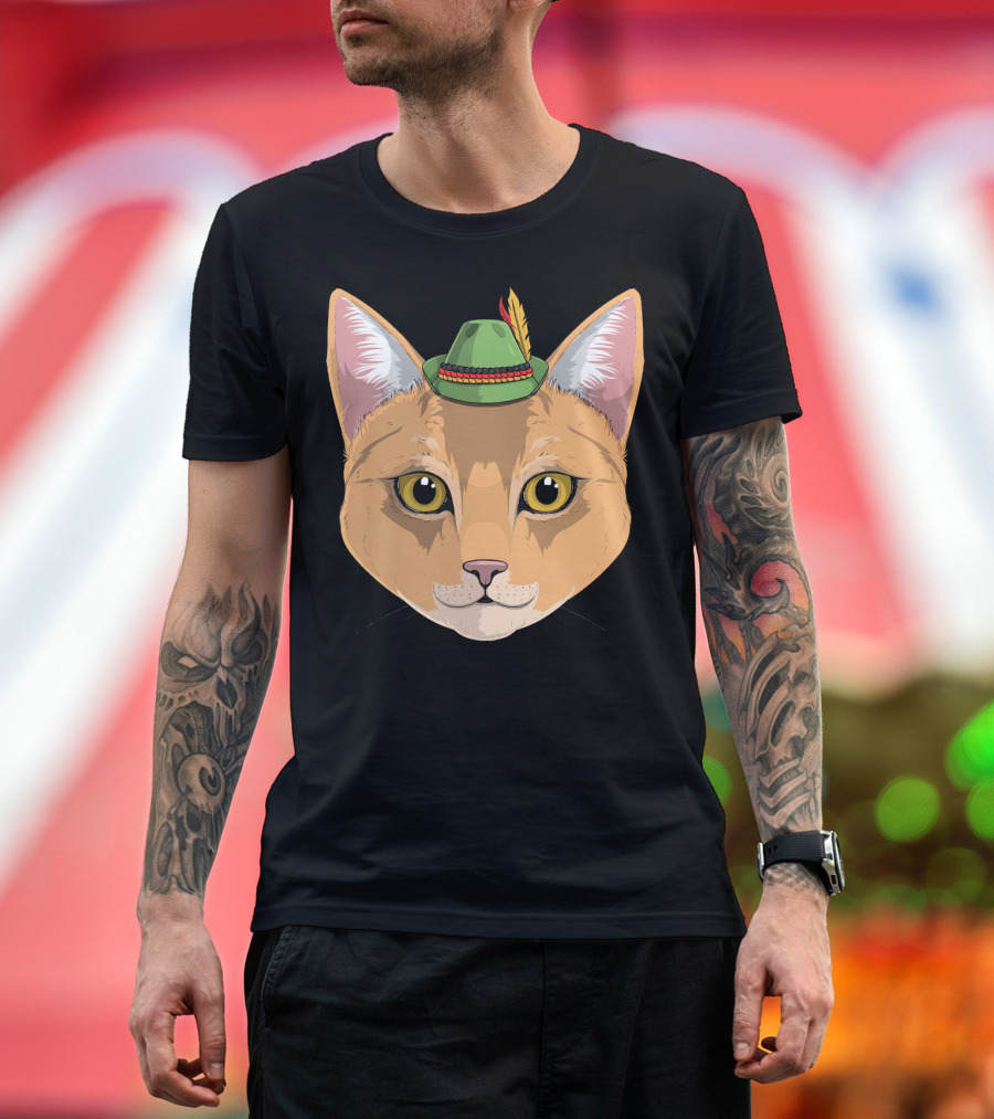 Abyssinian Cat Oktoberfest Bavarian Hat T-Shirt