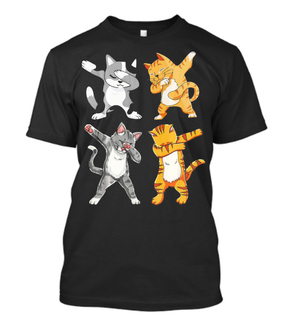 Meow Dabbing Cat Kitten Funny Cats Dab Four Dabbing Kittens T-Shirt