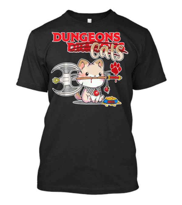 Dungeons Cats Cute Funny Meow Gaming Kitte T-Shirt