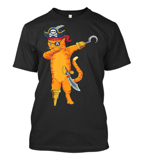 Pirate Cat Dabbing With Hook And Sword Love Kitten T-Shirt