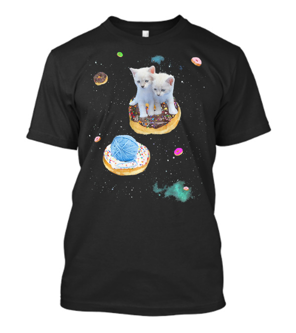 Space Cat Kitten Galaxy Donut Yarn Floating In Cosmic Sprinkles T-Shirt