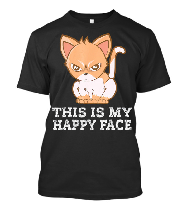 This Is My Happy Face Angry Cat T-Shirt