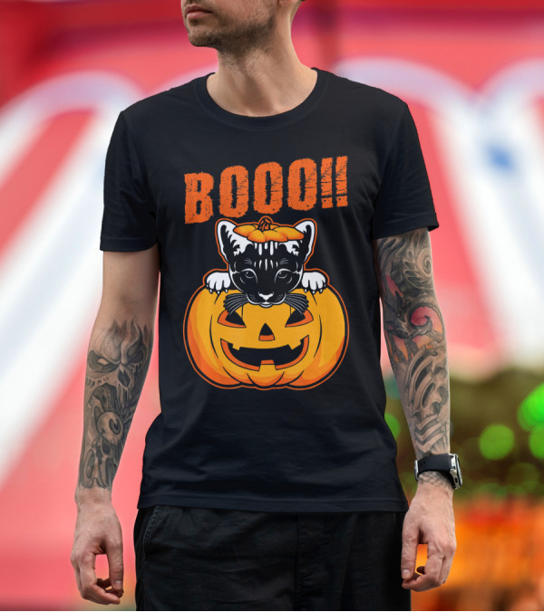 Premium T-Shirt: Booo Cute Kitten Cat Halloween Pumpkin T-Shirt Booo Cute Kitten Cat Halloween Pumpkin T-Shirt
