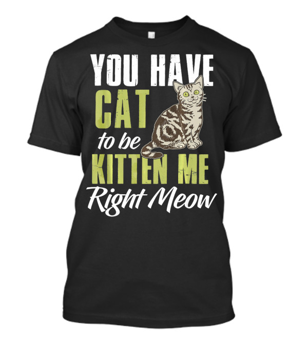 You Have Cat To Be Kitten Me Right Meow With Cute Illustrated Cat T-Shirt