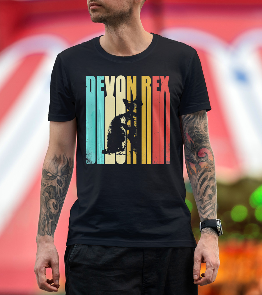 Devon Rex Vintage Retro Style Cat T-Shirt