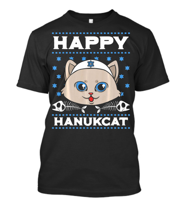 Happy Hanukcat Star Of David Cat Festival T-Shirt