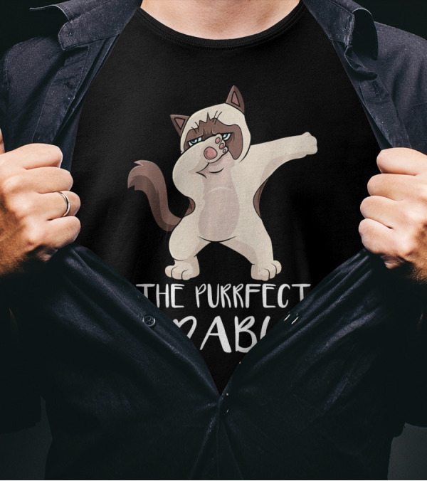 The Purrfect Dab Funny Dabbing Siamese Cat T-Shirt