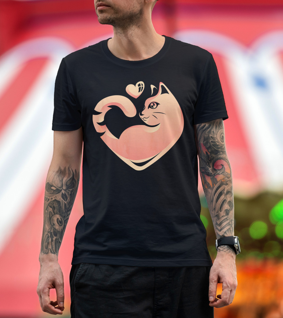 Persian Cat Heart Tail T-Shirt