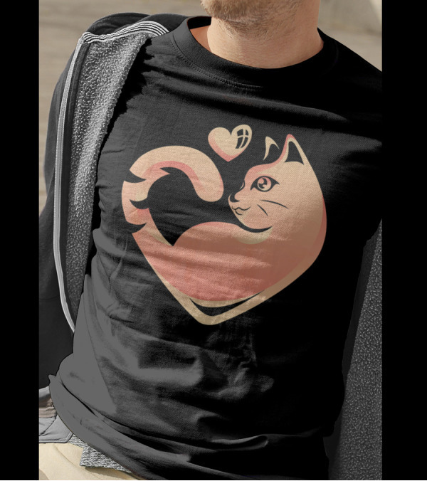 Persian Cat Heart Tail T-Shirt