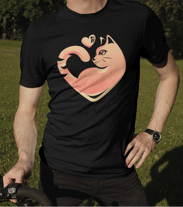 Persian Cat Heart Tail T-Shirt