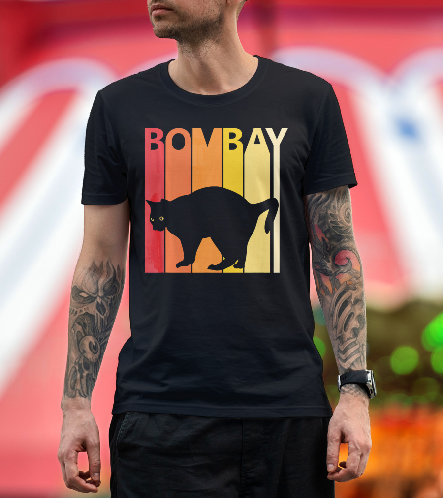 Retro Bombay Cat Breed Owner Vintage Sunset T-Shirt