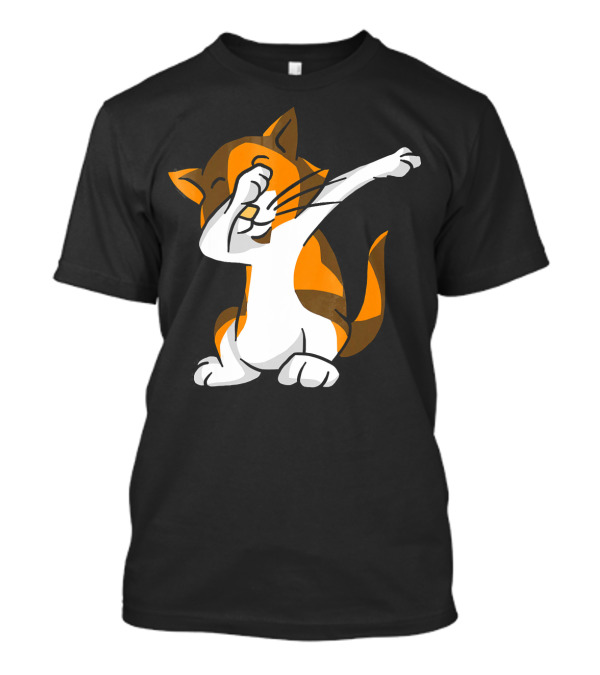 Dabbing Calico Cat Cartoon Dance Movement T-Shirt