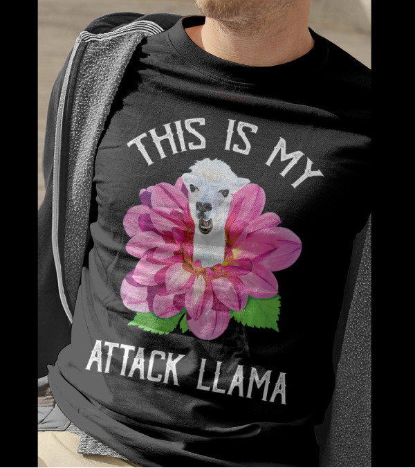 THIS IS MY ATTACK LLAMA ALPACA MEME CUTE LLAMA LOVER ATTACK FLOW T-Shirt