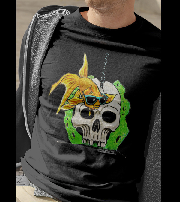Cool Rates Da Goldfish Skull By David Barry T-Shirt