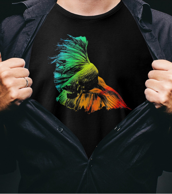 BETTA FISH VIBRANT COLORFUL RAINBOW T-Shirt