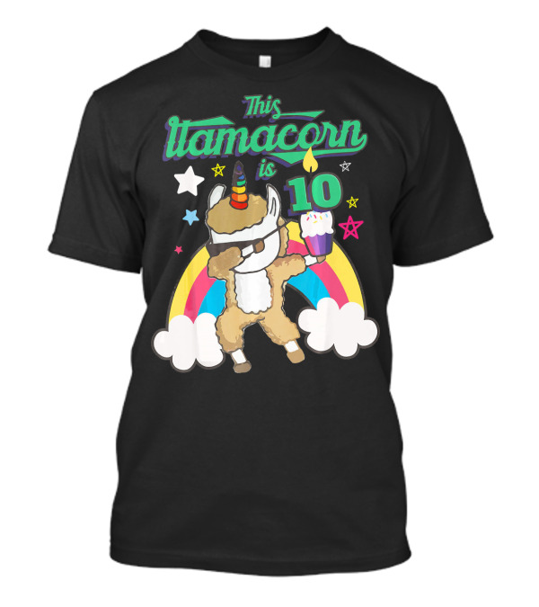This Llamacorn Is 10 Dabbing Llama Unicorn Birthday Party T-Shirt