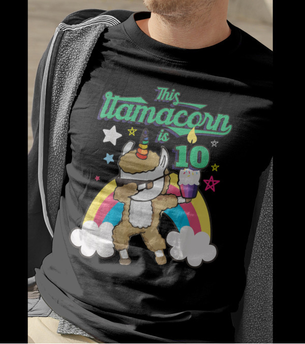 This Llamacorn Is 10 Dabbing Llama Unicorn Birthday Party T-Shirt