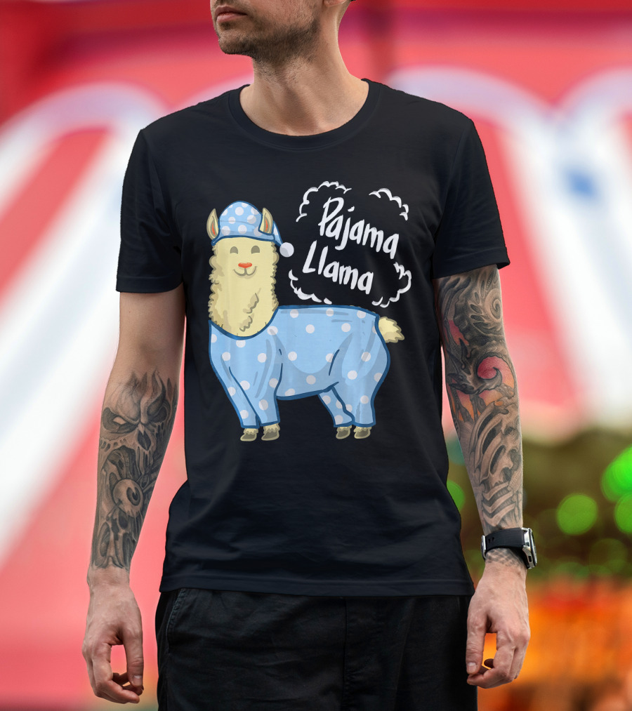 Pajama Llama Funny Alpaca Bedtime T-Shirt