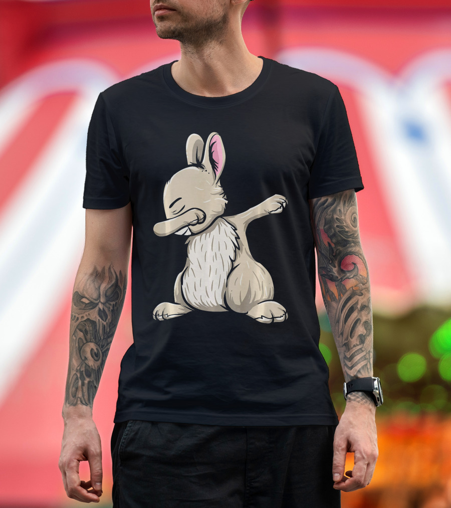 Bunny Rabbit Dabbing Funny Dance Move Cute Cartoon T-Shirt