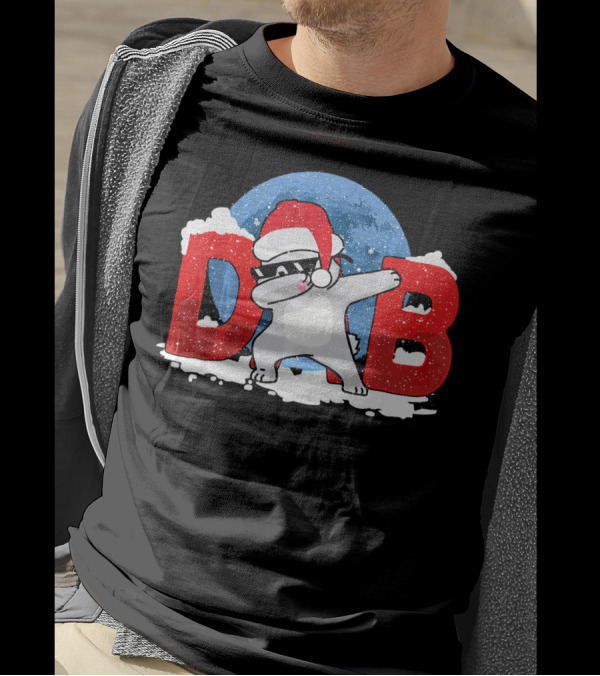 DAB Rabbit Bunny Funny Xmas Dabbing Snow Santa Hat T-Shirt