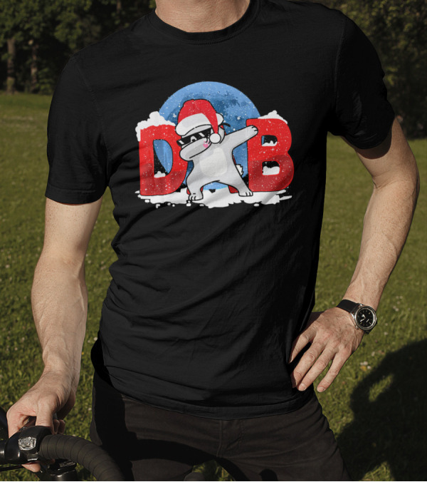 DAB Rabbit Bunny Funny Xmas Dabbing Snow Santa Hat T-Shirt