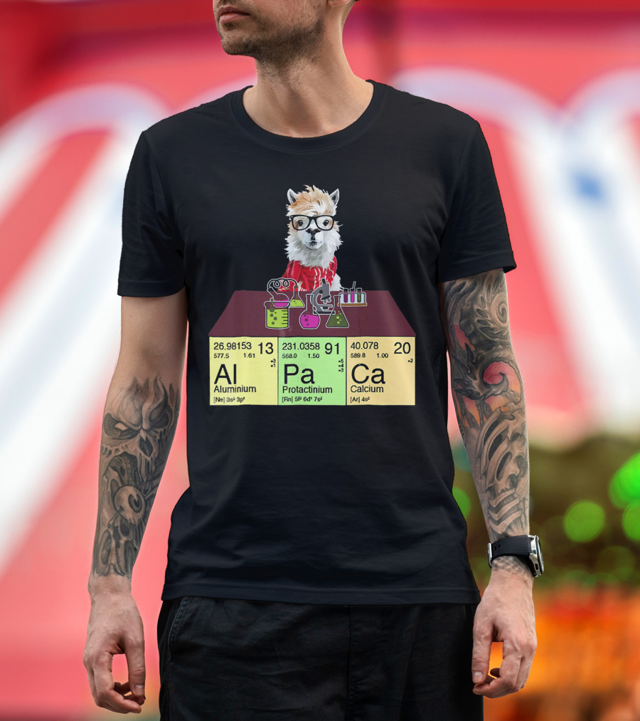Chemistry Alpaca Al Pa Ca Aluminium Protactinium Calcium Science Lover T-Shirt